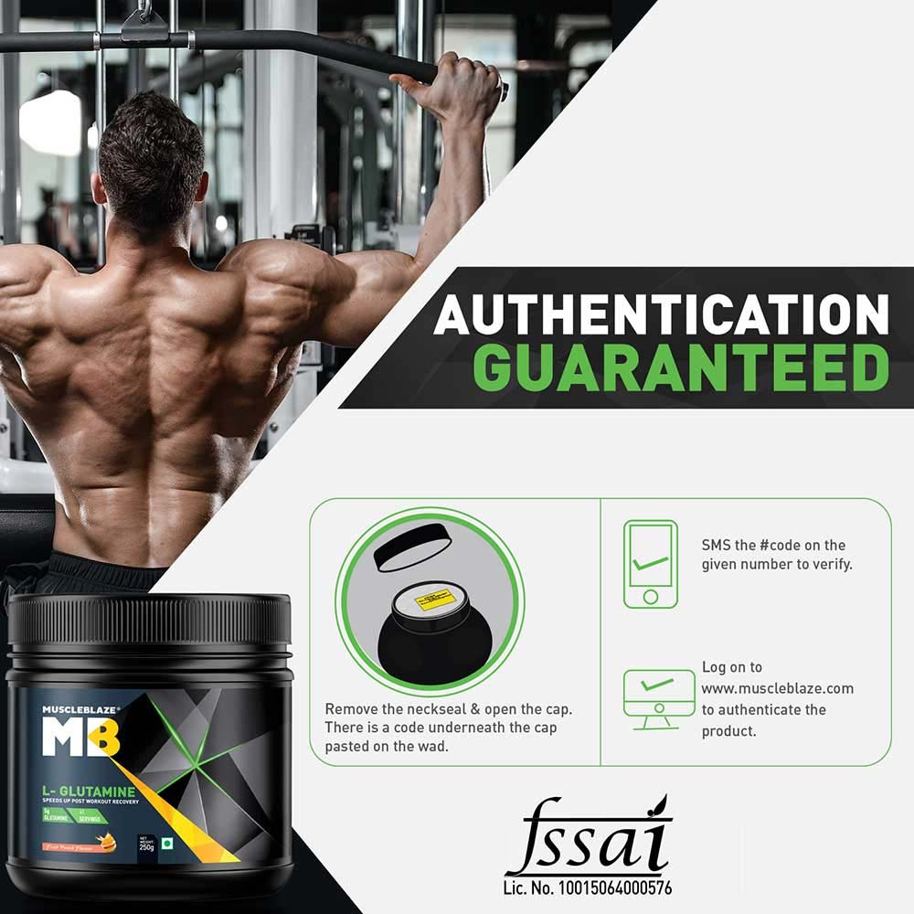 3 - MuscleBlaze L-Glutamine OP,  0.55 lb  Fruit Punch 