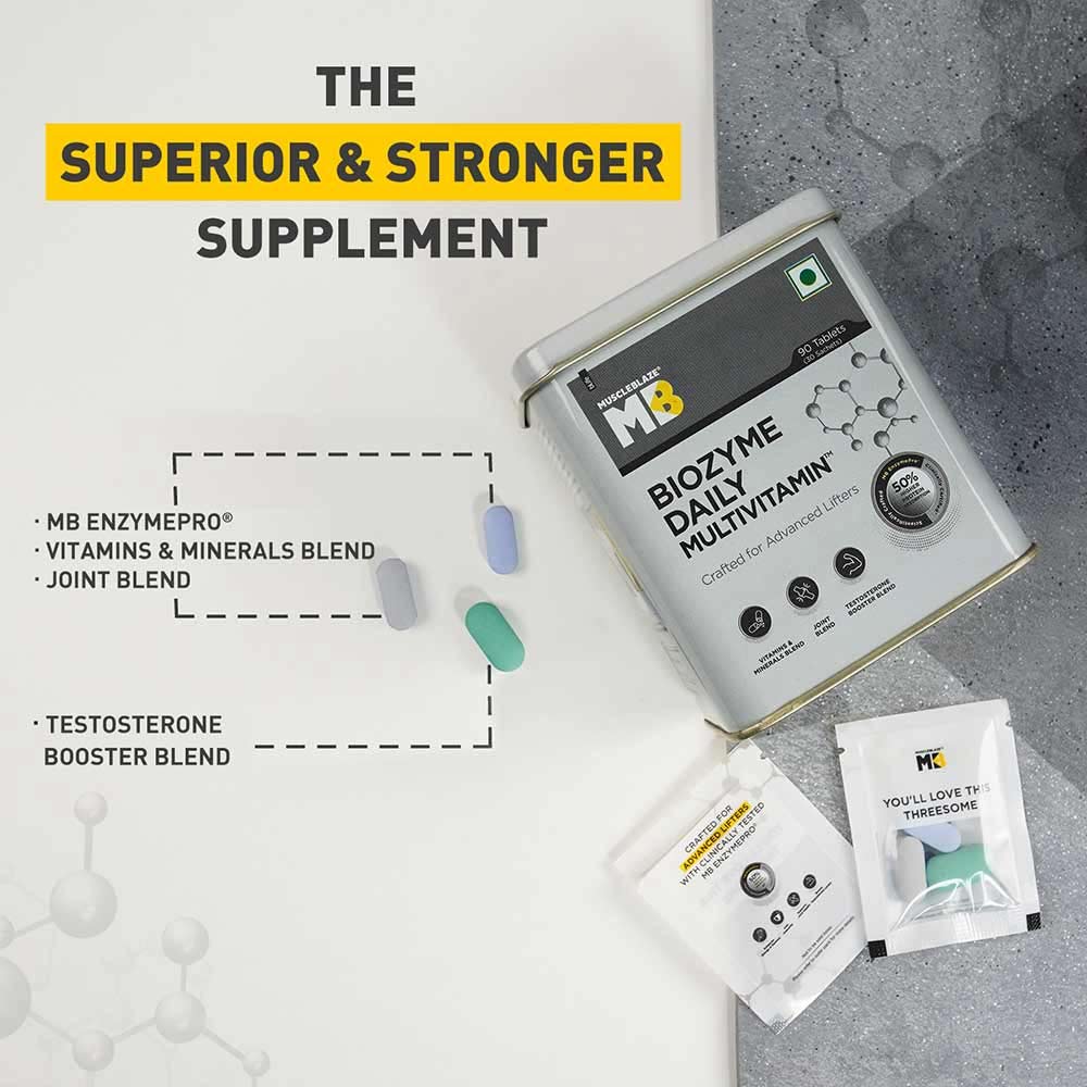 7 - MuscleBlaze Biozyme Daily Multivitamin OP,  90 tablet(s)  Unflavoured 