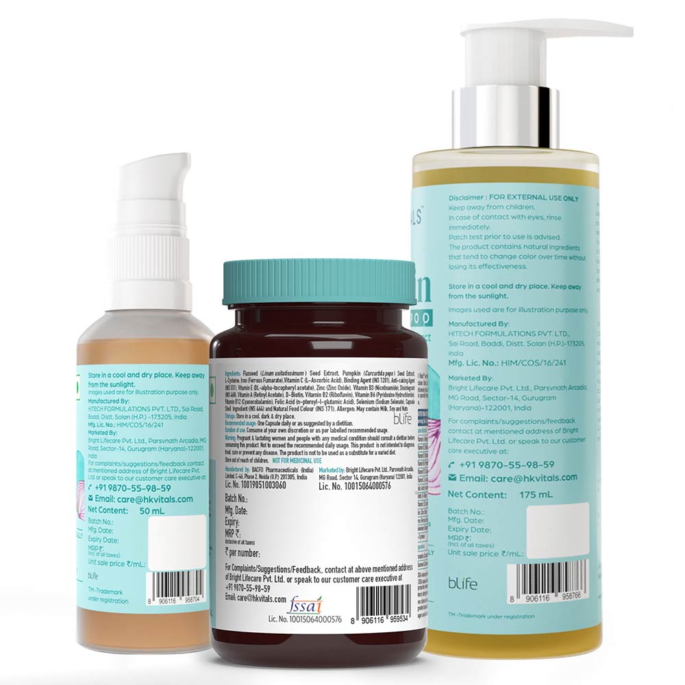 1 - HealthKart HK Vitals Anti-Hairfall Kit (for Men), 3 Piece(s)/Pack Combo