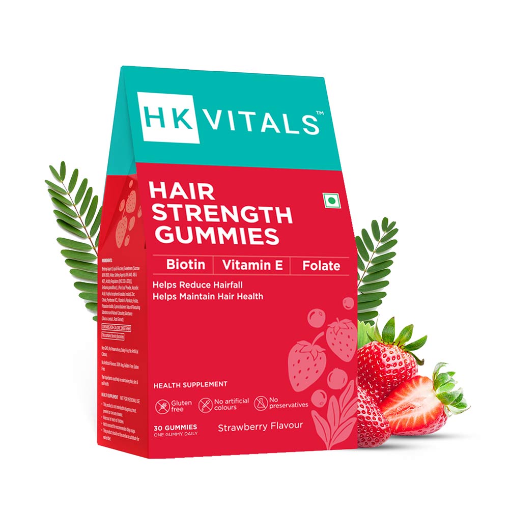 6 - HK Vitals Hair Strength&nbsp;Gummies by HealthKart,  30 gummies  Strawberry