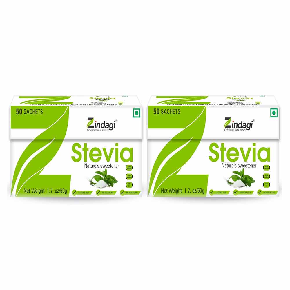 1 - Zindagi Stevia (Pack of 2),  50 sachets/pack 
