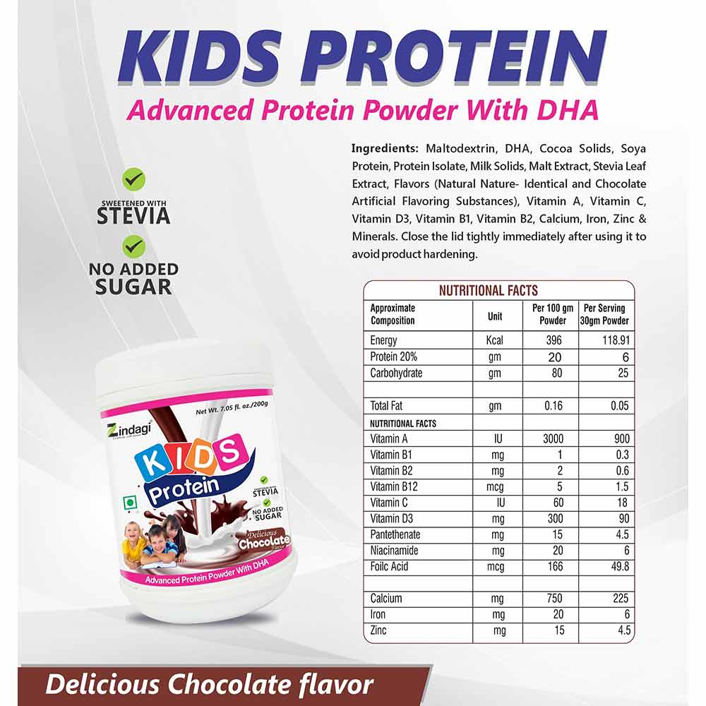 7 - Zindagi Kids Protein Powder,  0.2 kg  Chocolate 