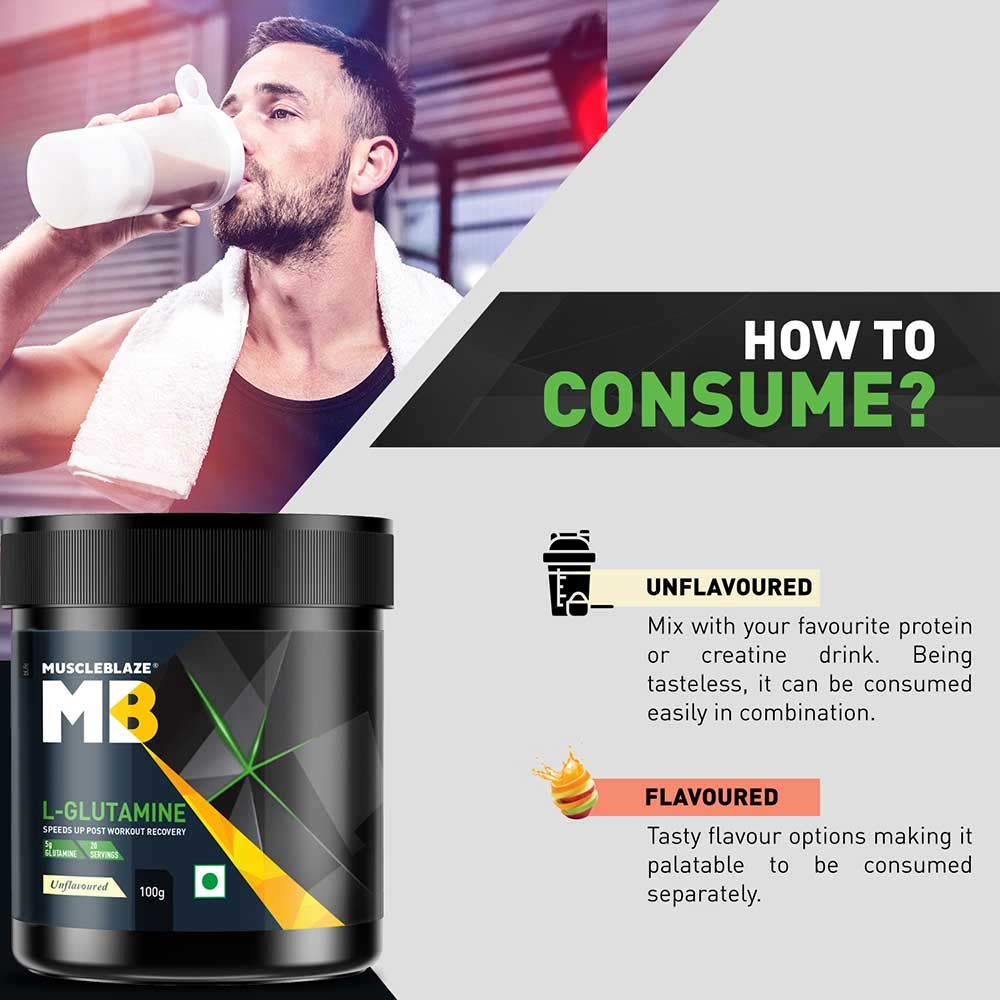 7 - MuscleBlaze L-Glutamine OP,  0.22 lb  Unflavoured 