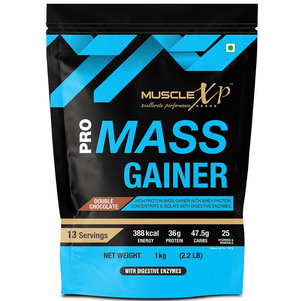 2 - MuscleXP Pro Mass Gainer with Whey Protein,  2.2 lb  Double Chocolate+Shaker 