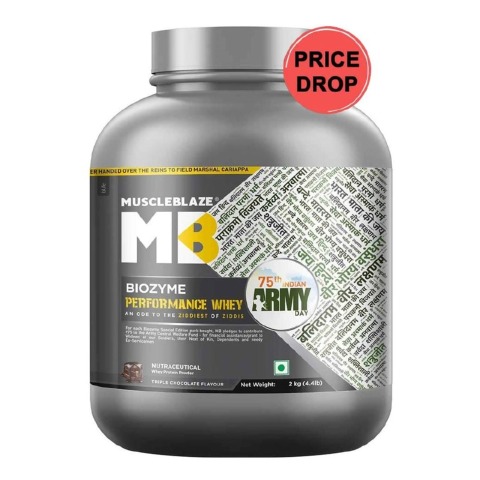 MuscleBlaze Biozyme Performance Whey,  4.4 lb  Special Edition Pack (75th Indian Army Day) Triple Chocolate&nbsp; 