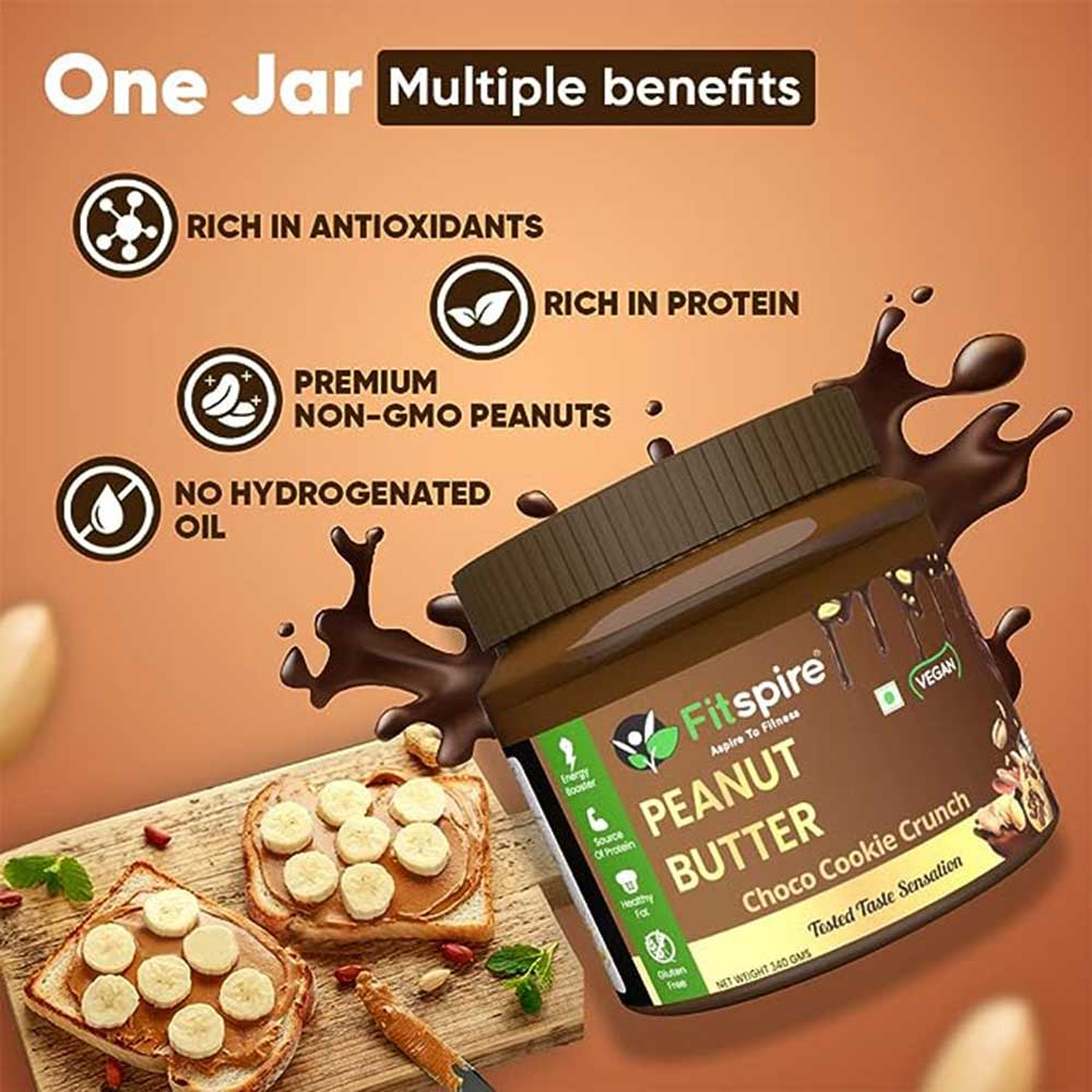 4 - Fitspire Peanut Butter,  0.340 kg  Choco Cookie Crunch (Pack of 2) 