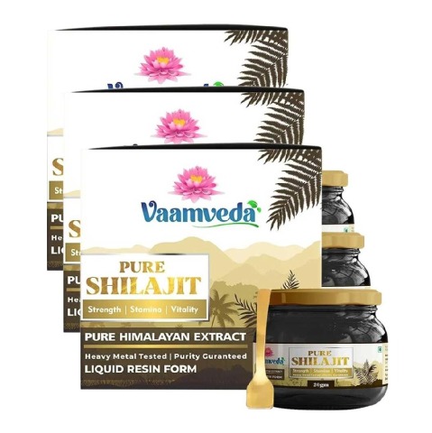 1 - Vaamveda Pure Shilajit Resin (Pack of 3),  20 g 