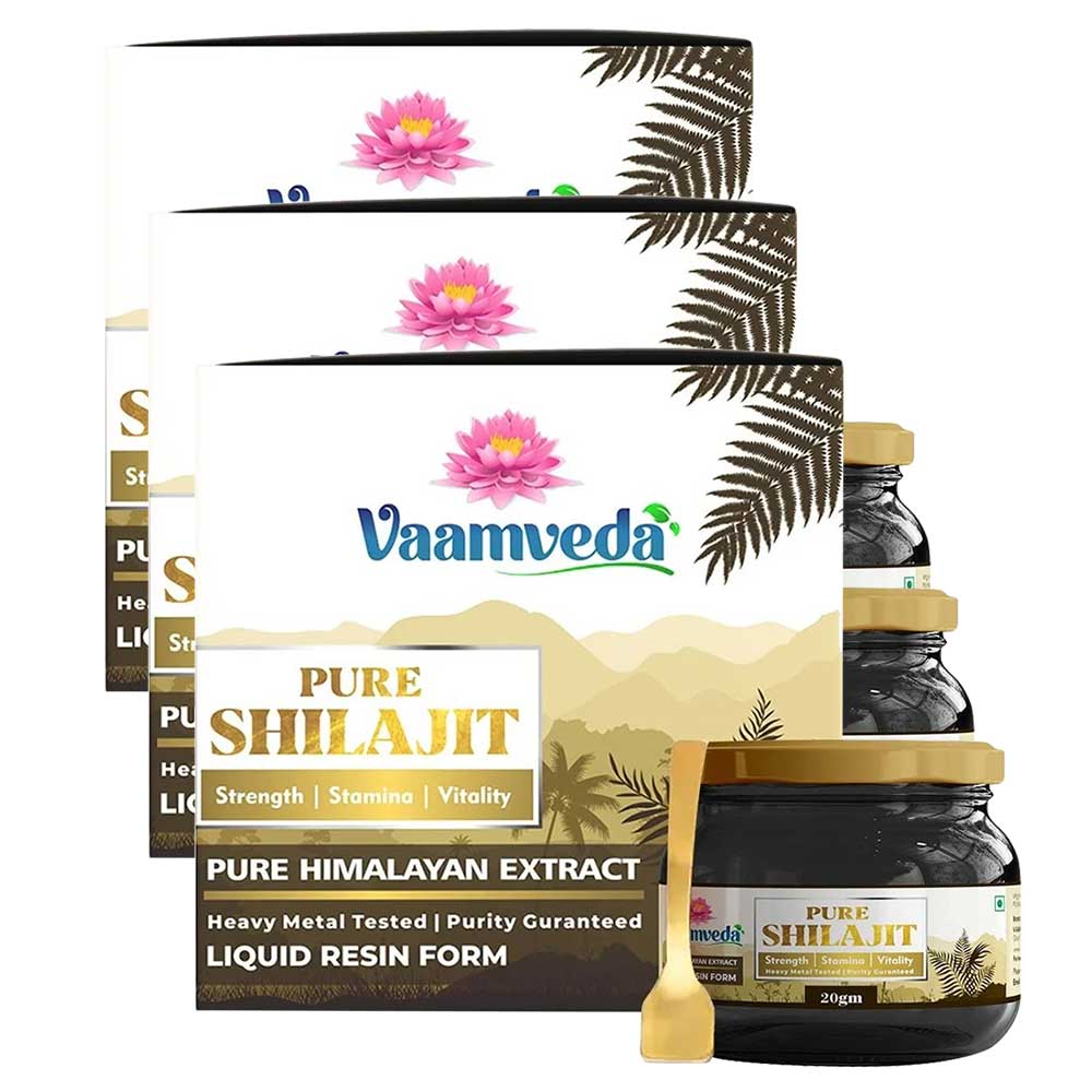 1 - Vaamveda Pure Shilajit Resin (Pack of 3),  20 g 