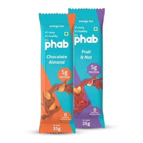1 - Phab Energy Bar, 6 bar(s) Fruit & Nut & (Chocolate Almond