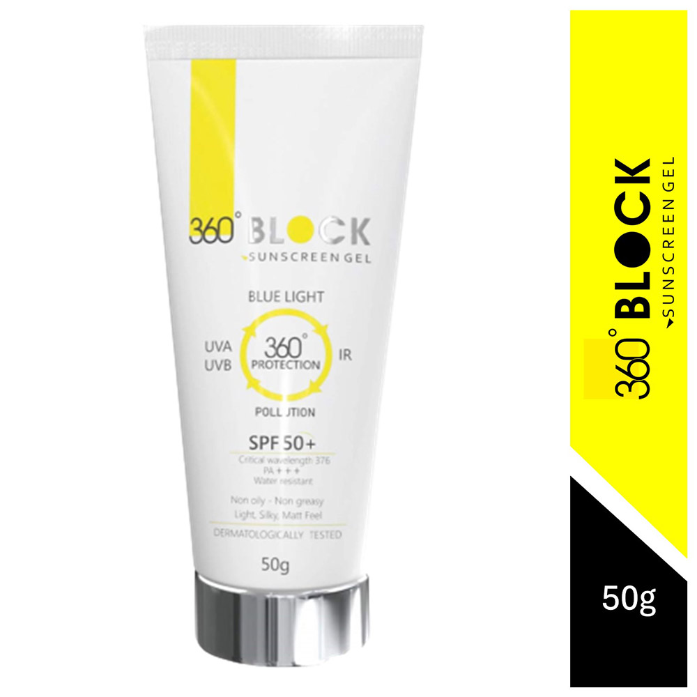 2 - 360° Block Sunscreen Gel,  50 g  SPF 50+ (Pack of 2) 