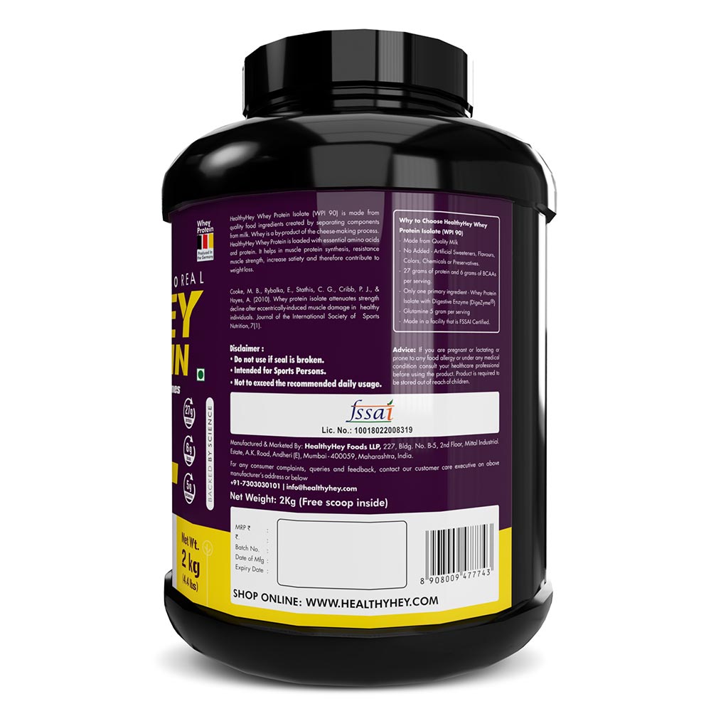 3 - HealthyHey Sports Iso Whey Protein with DigeZyme,  4.4 lb  Unflavoured 