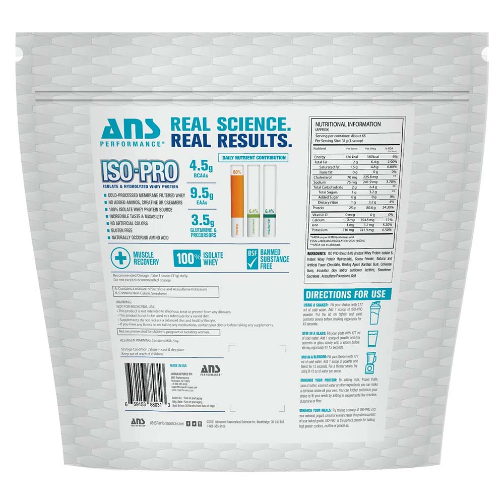 2 - ANS Performance ISO-PRO Isolate & Hydrolyzed Whey Protein,  4.4 lb  Milk Chocolate 
