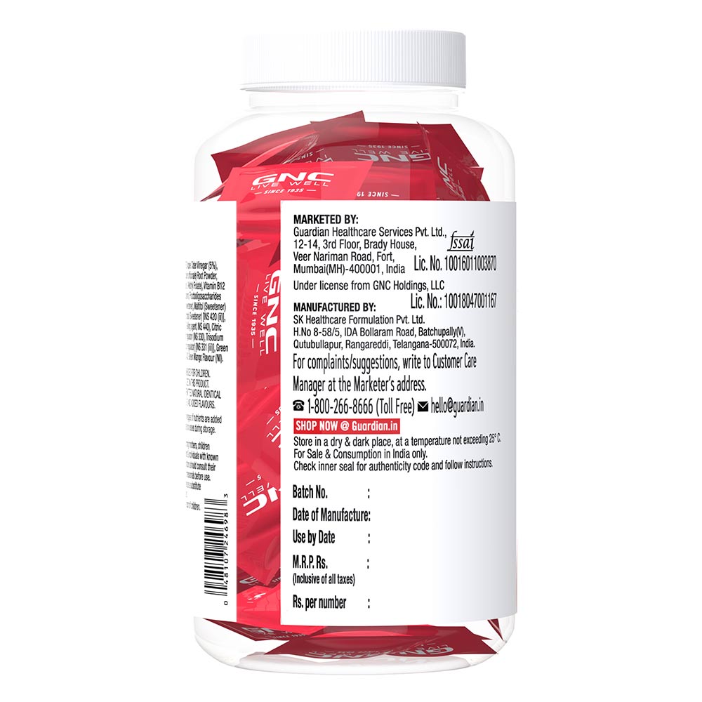 9 - GNC Apple Cider Vinegar 750mg,  30 gummies  Green Mango 