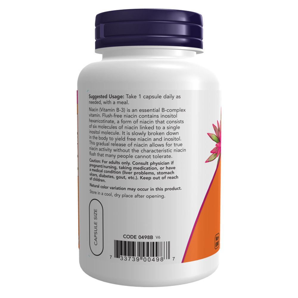 3 - Now Double Strength Flush-Free Niacin 500mg,  Unflavoured  90 veggie capsule(s) 