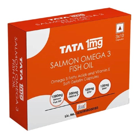 1 - Tata 1mg Salmon Omega 3 Fish Oil,  30 softgels 