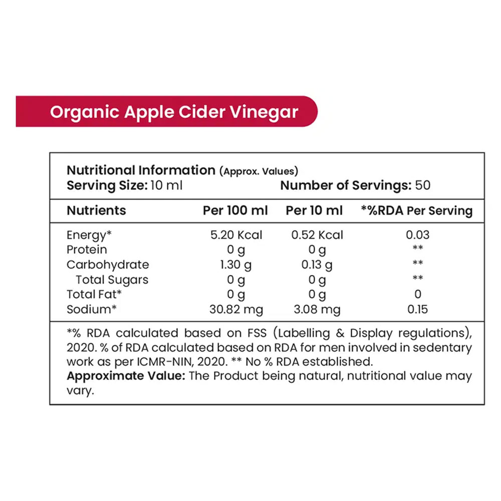 6 - Tata 1mg Organic Apple Cider Vinegar with Mother,  500 ml  Unflavoured 