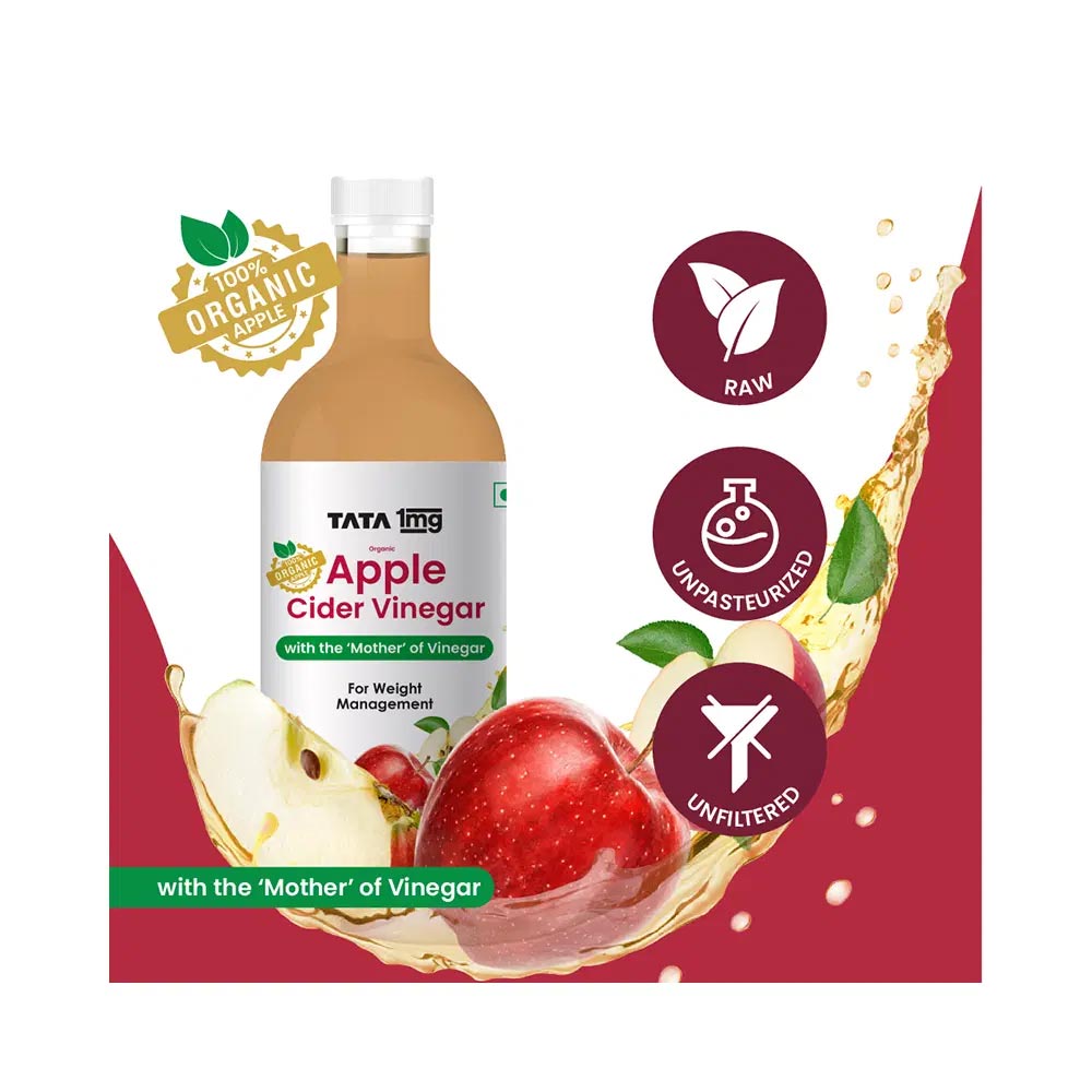 3 - Tata 1mg Organic Apple Cider Vinegar with Mother,  500 ml  Unflavoured 