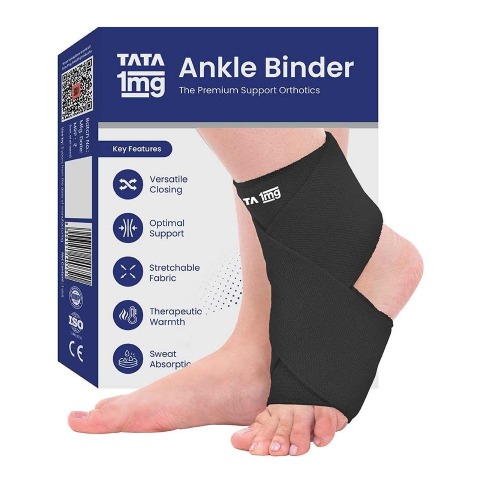 1 - Tata 1mg Ankle Binder, Black XL