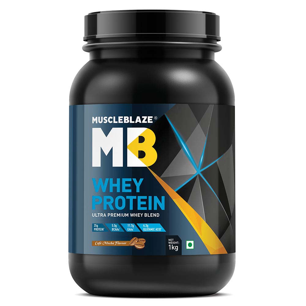 1 - MuscleBlaze Whey Protein Powder,  2.2 lb  Cafe Mocha 