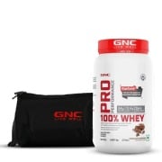 GNC Pro Performance 100% Whey Protein & Gym Bag Combo- 2 lb Chocolate Supreme