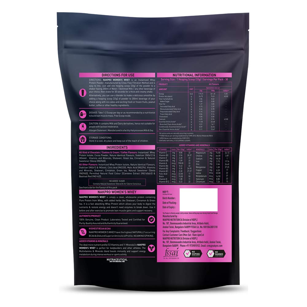 2 - Nakpro Women's Whey Protein,  2.2 lb  Coffee 