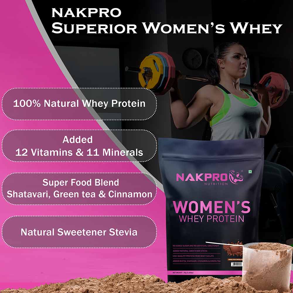5 - Nakpro Women's Whey Protein,  2.2 lb  Double Rich Chocolate 