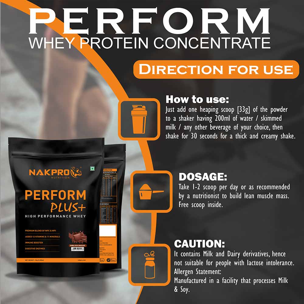 5 - Nakpro Perform Plus+ High Performance Whey,  2.2 lb  Double Rich Chocolate (Pack of 2) 
