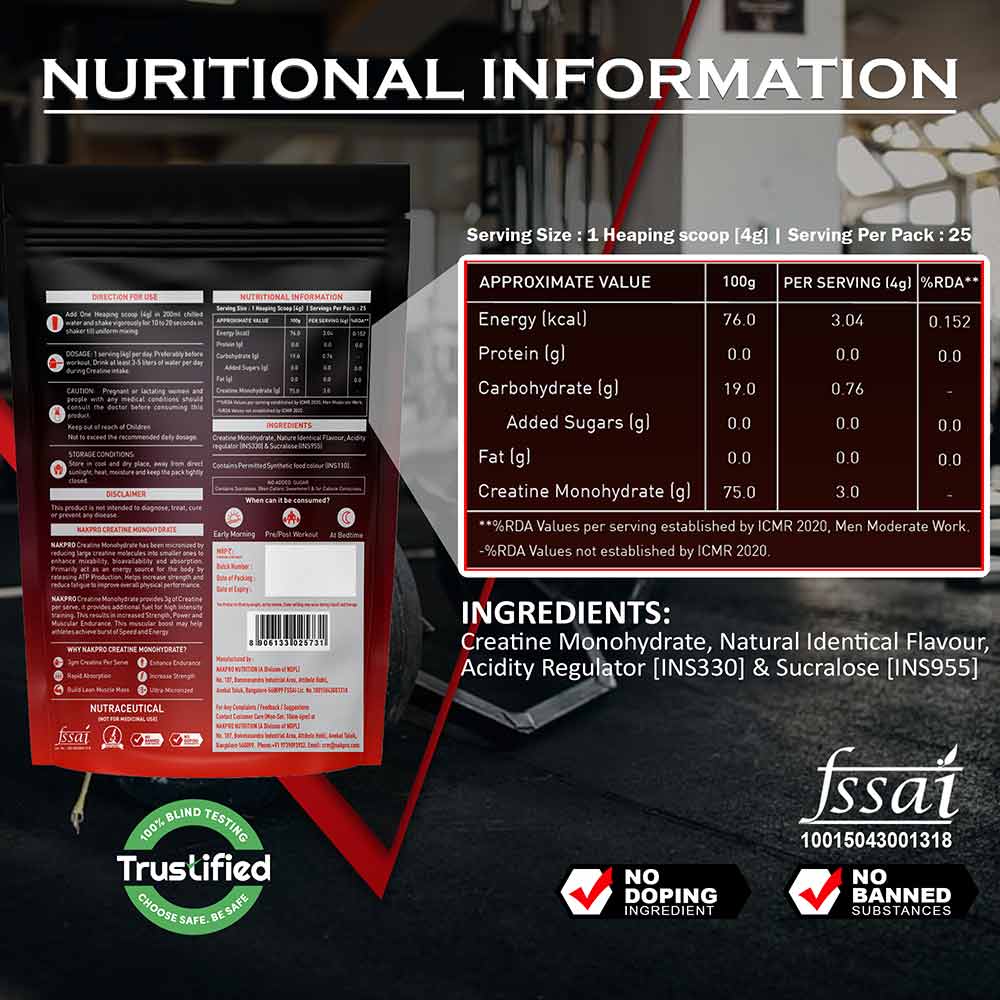 6 - Nakpro Perform Whey Protein Concentrate 2.2 lb & Creatine Monohydrate 0.22 lb Combo,  2 Piece(s)/Pack  Unflavoured & Tangy Orange 