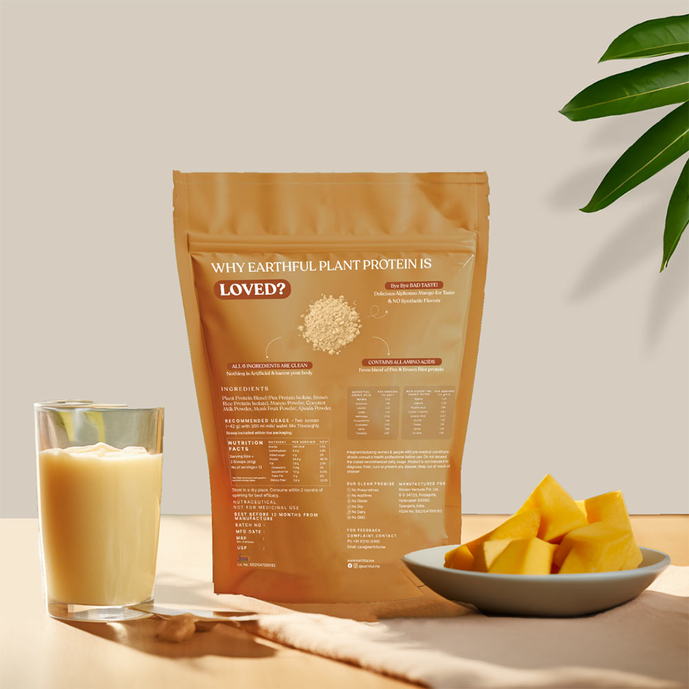 3 - Earthful Honest Plant Protein,  1.11 lb  Alphonso Mango 