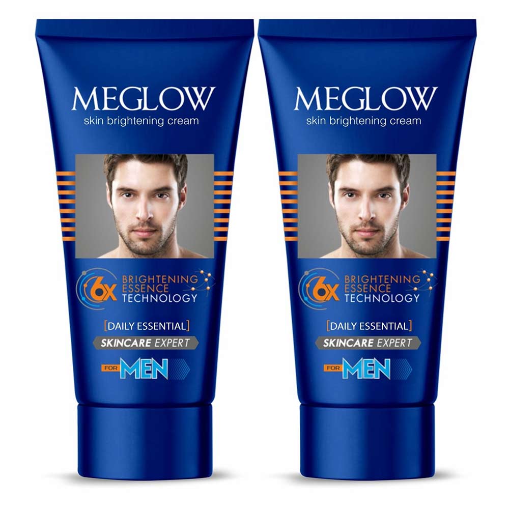 1 - Meglow Skin Brightening Face Cream for Men,  50 g  for All Skin Types (Pack of 2) 
