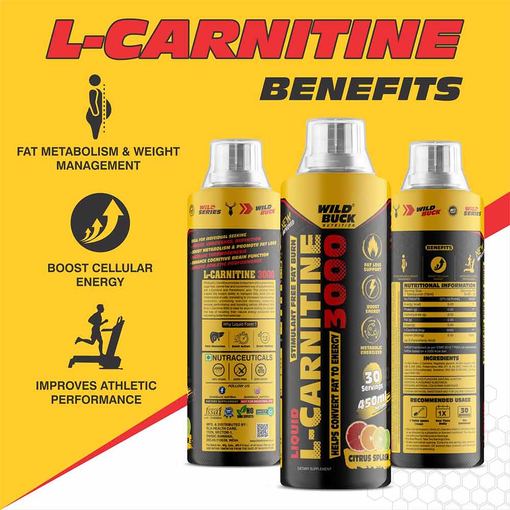 4 - Wild Buck L-Carnitine,  450 ml  Citrus Splash (3000 mg) 