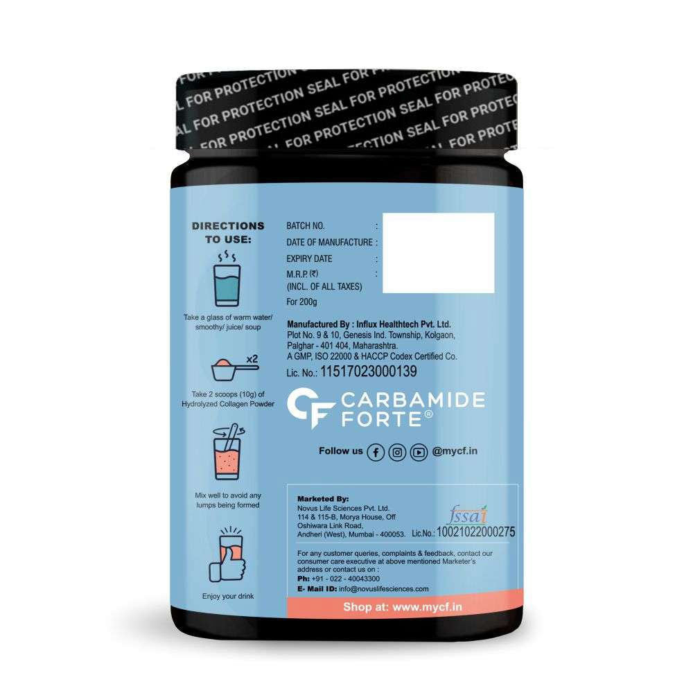 3 - Carbamide Forte Collagen Peptides,  200 g  Unflavoured (with Type 1 & 3 Collagen) 