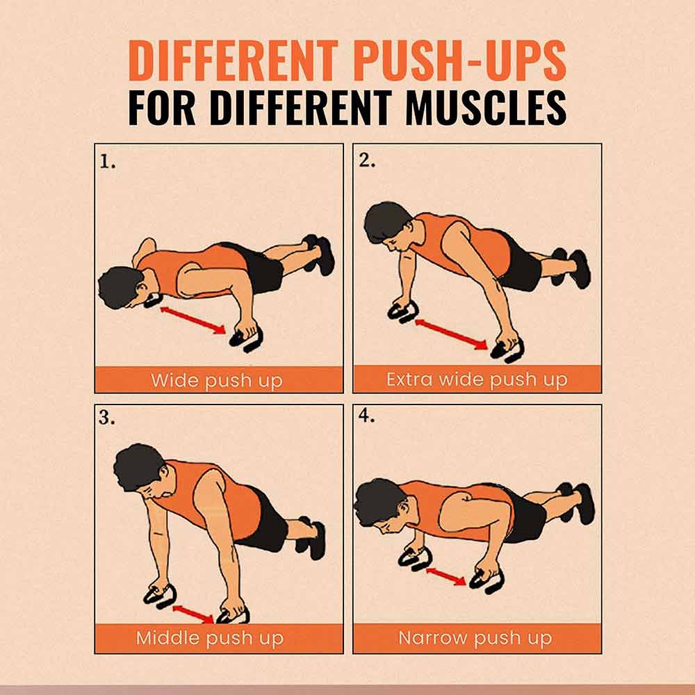 3 - SLOVIC Push up Bar - Twisted,  Black Orange  Free Size 