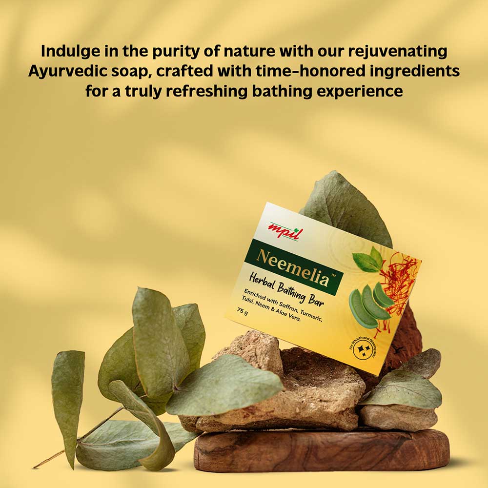 2 - MPIL Neemelia Herbal Bathing Bar,  75 g  with Neem & Aloe Vera (Pack of 2) 