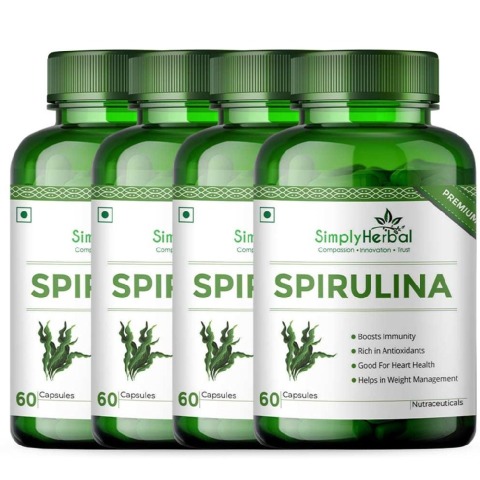 1 - Simply Herbal Spirulina (Pack of 4),  60 capsules 