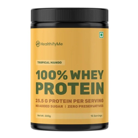 1 - HealthifyMe 100% Whey Protein, 1.1 lb Tropical Mango