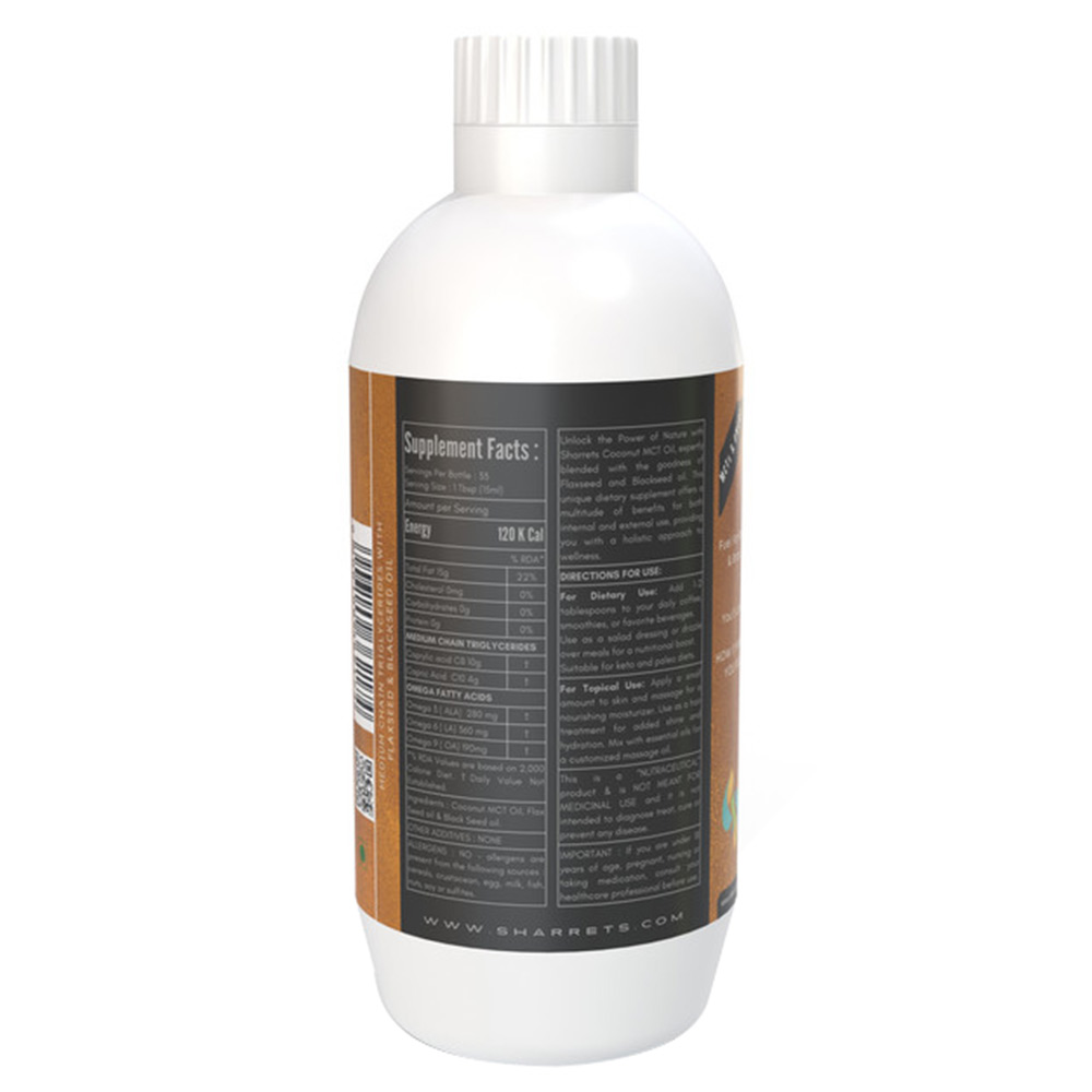 2 - Sharrets Coconut MCT Oil & Omega 3,6,9,  500 ml 