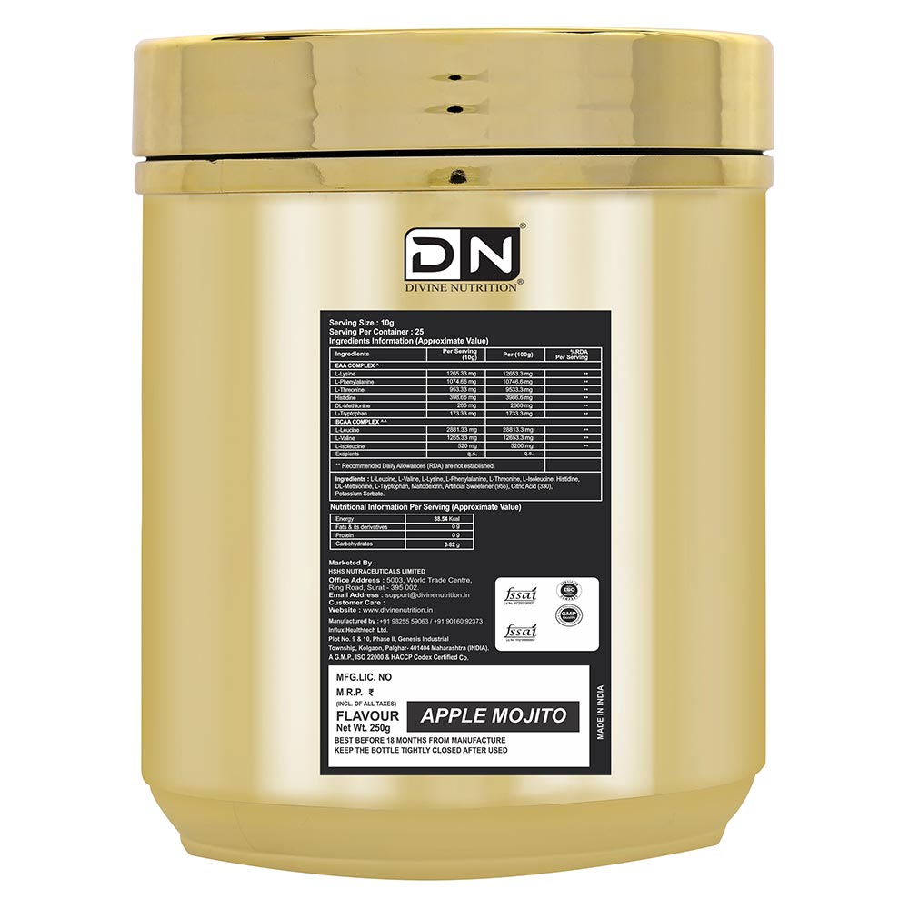 2 - Divine Nutrition EAA,  Apple Mojito  0.55 lb  25 Servings 