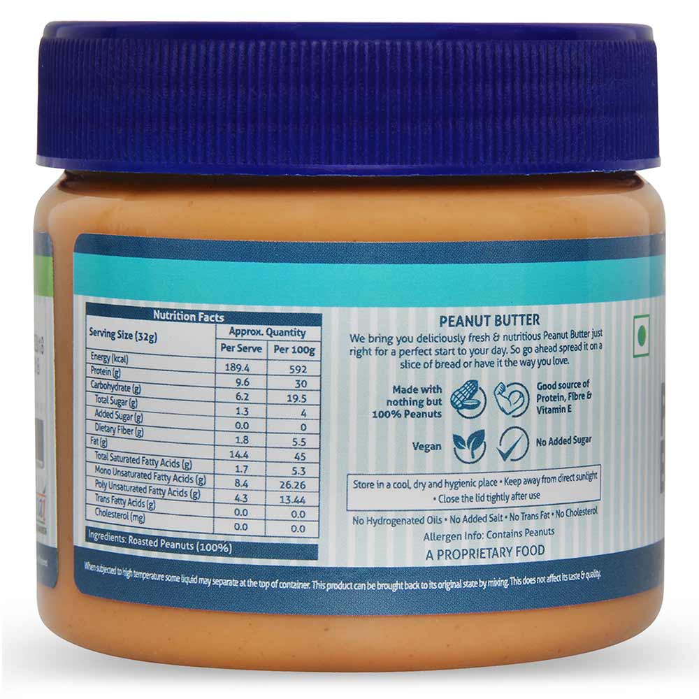 HealthKart Peanut Butter 100 Natural Unsweetened, 0.250 kg Creamy at