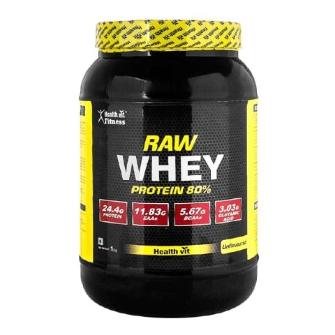 Healthvit Fitness Raw Whey Protein 80%, 2.2 lb Unflavoured
