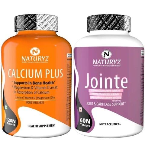 1 - Naturyz Calcium Plus 120 Tablets & Jointe 60 Tablets Combo,  2 Piece(s)/Pack  Unflavoured 