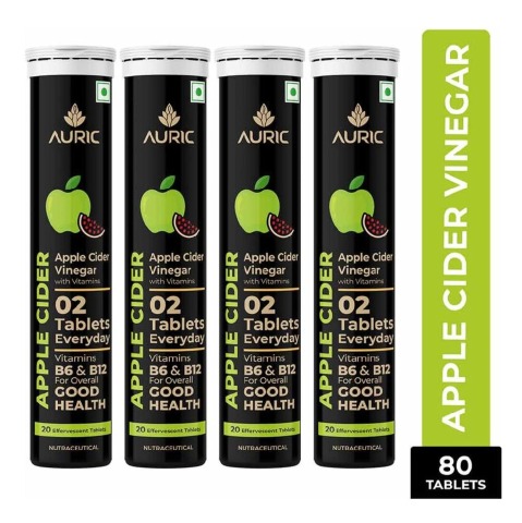 1 - Auric Apple Cider Vinegar with Vitamins,  80 tablet(s)  Green Apple 