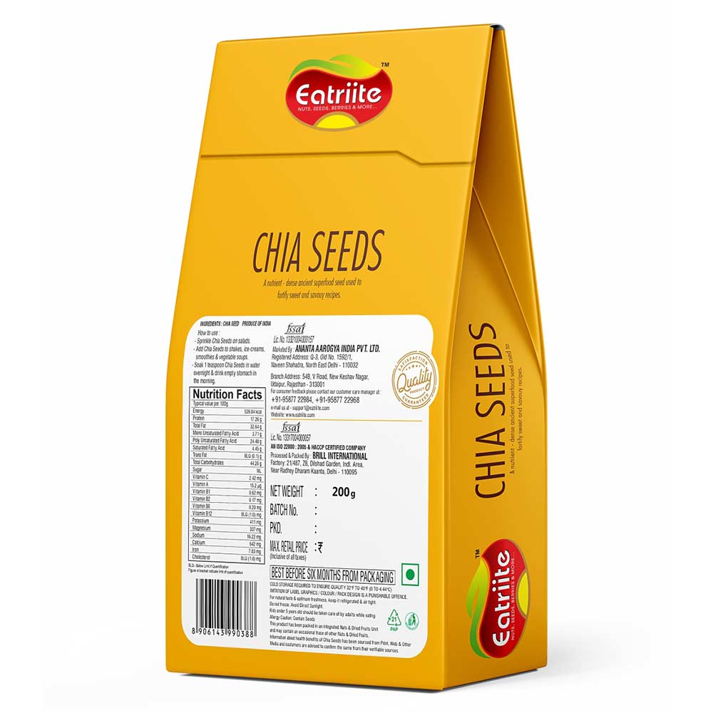 2 - Eatriite Chia Seeds,  200 g  Unflavoured 