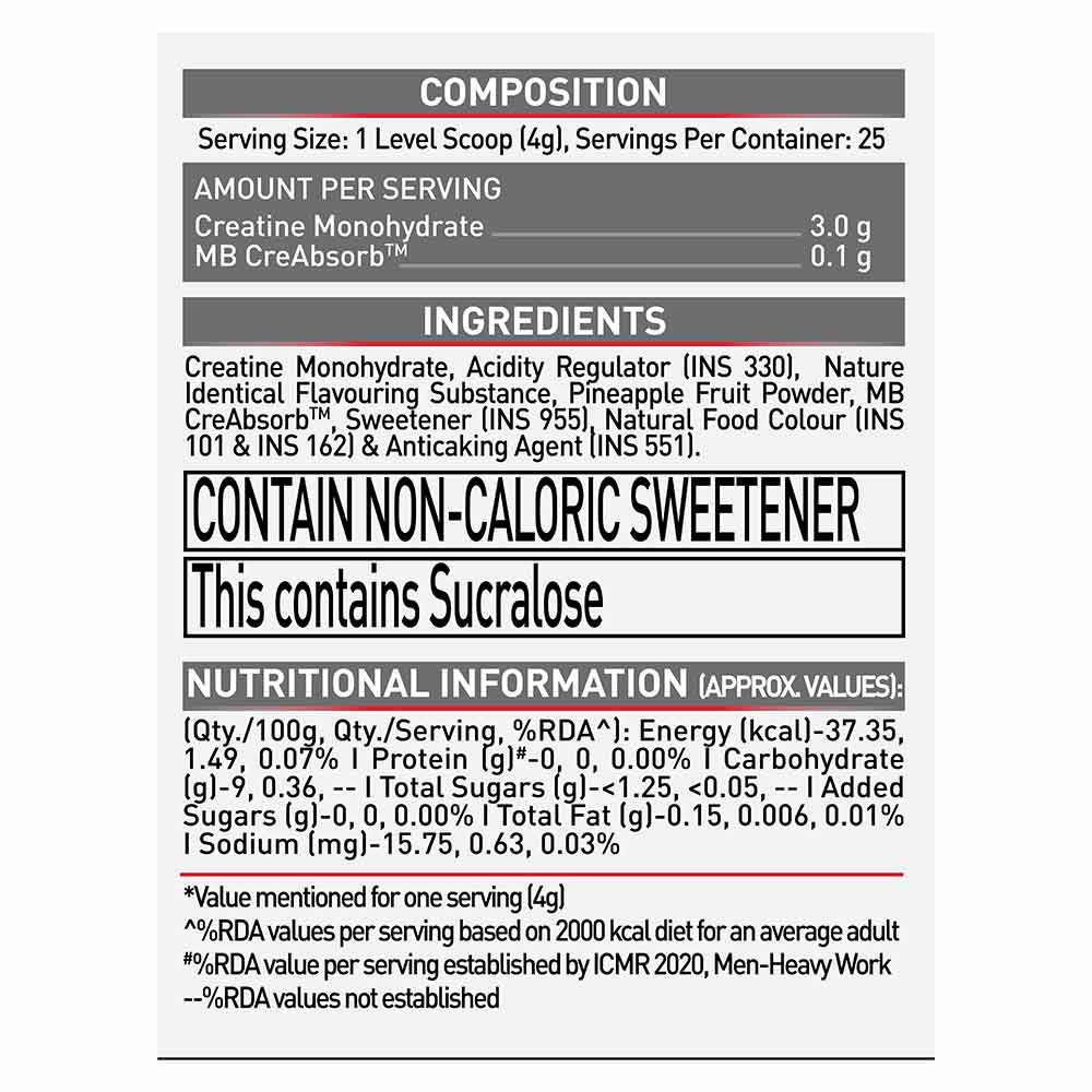3 - MuscleBlaze Creatine Monohydrate OP,  Citrus Blast  0.22 lb 