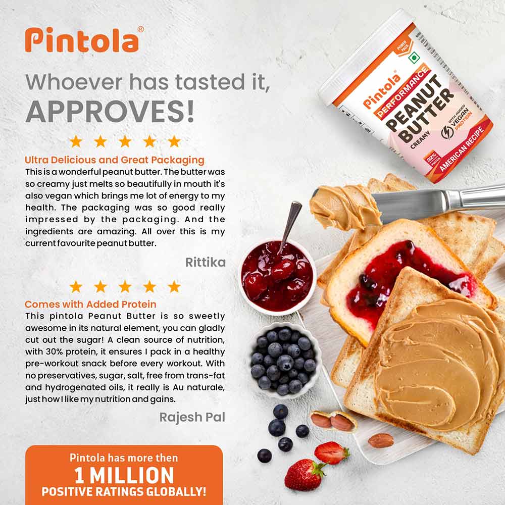 3 - Pintola American Recipe Performance Series Peanut Butter,  0.510 kg  Crunchy 