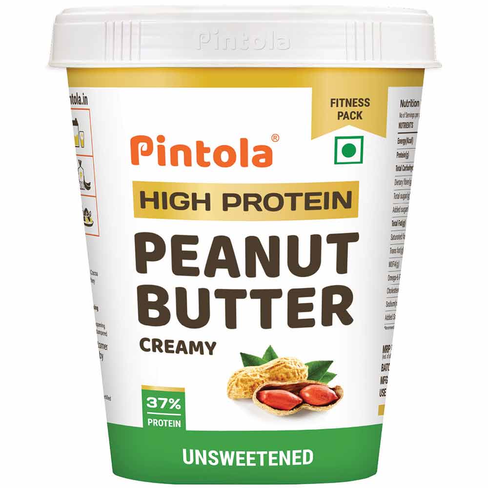 1 - Pintola High Protein Peanut Butter,  0.510 kg  Unsweetened Creamy 