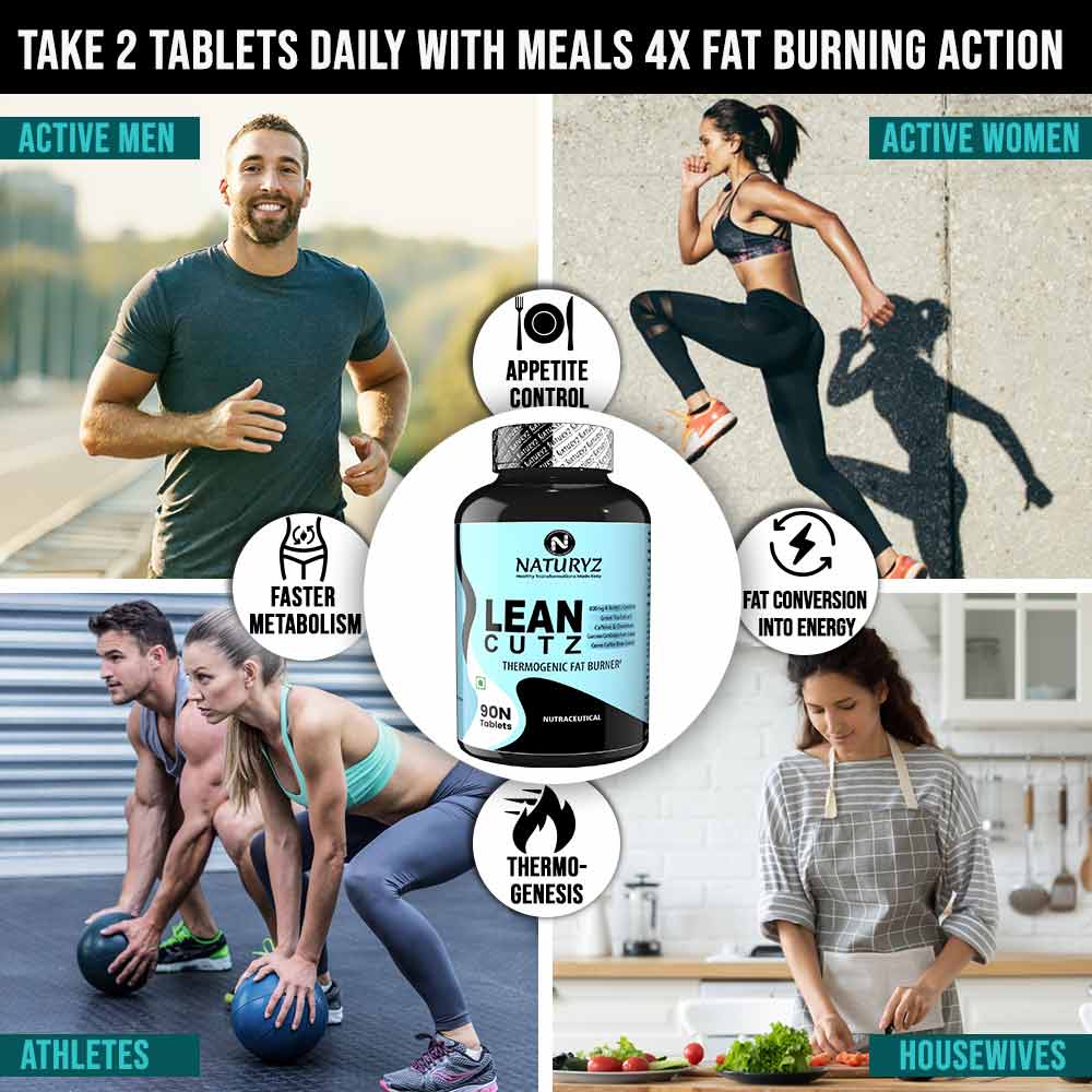 13 - Naturyz LEAN CUTZ Thermogenic Fat Burner 90 Tablets & L-Carnitine 2400 20 Tablets Combo,  2 Piece(s)/Pack  Unflavoured & Water Melon Masala 