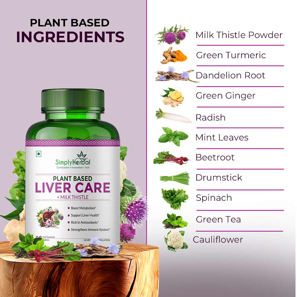 2 - Simply Herbal Plant Based Liver Detox + Milk Thistle (Pack of 4),  60 capsules 