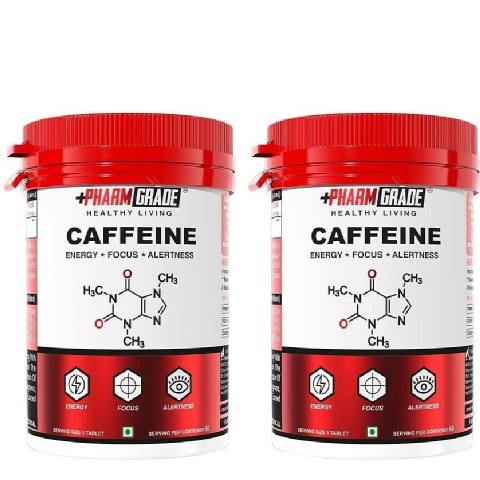 1 - Pharmgrade Healthy Living Caffeine,  60 tablet(s)  Unflavoured (Pack of 2) 