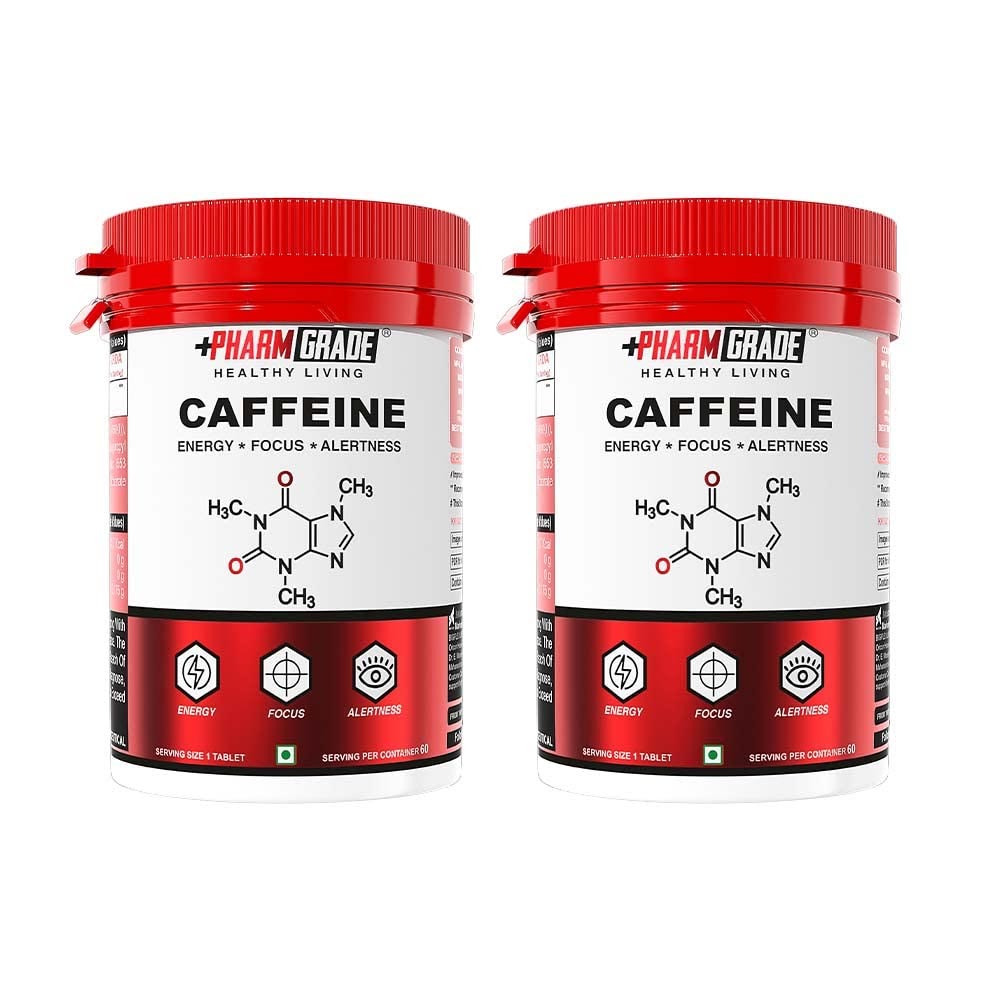 1 - Pharmgrade Healthy Living Caffeine,  60 tablet(s)  Unflavoured (Pack of 2) 